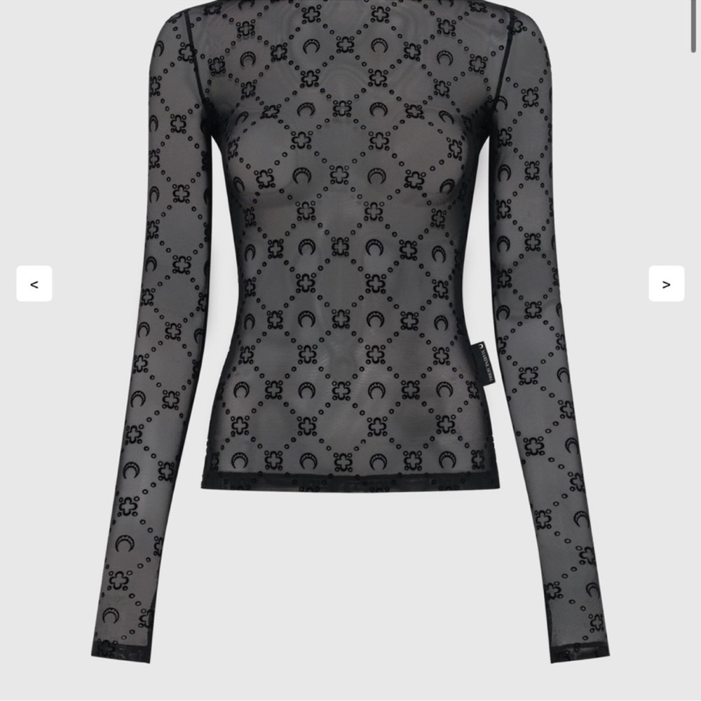 Black Sheer Long Sleeve Top
